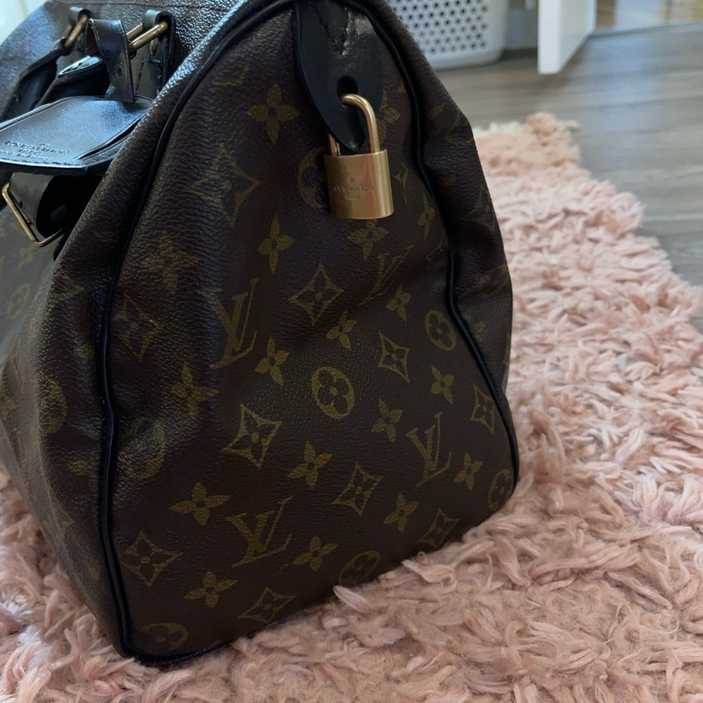 Louis Vuitton Brown Monogram Satchel with Gold Accents - Picture 3 of 15
